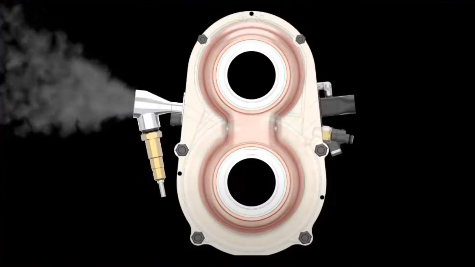 Esquema del motor Omega 1, destacando su diseño y componentes clave.