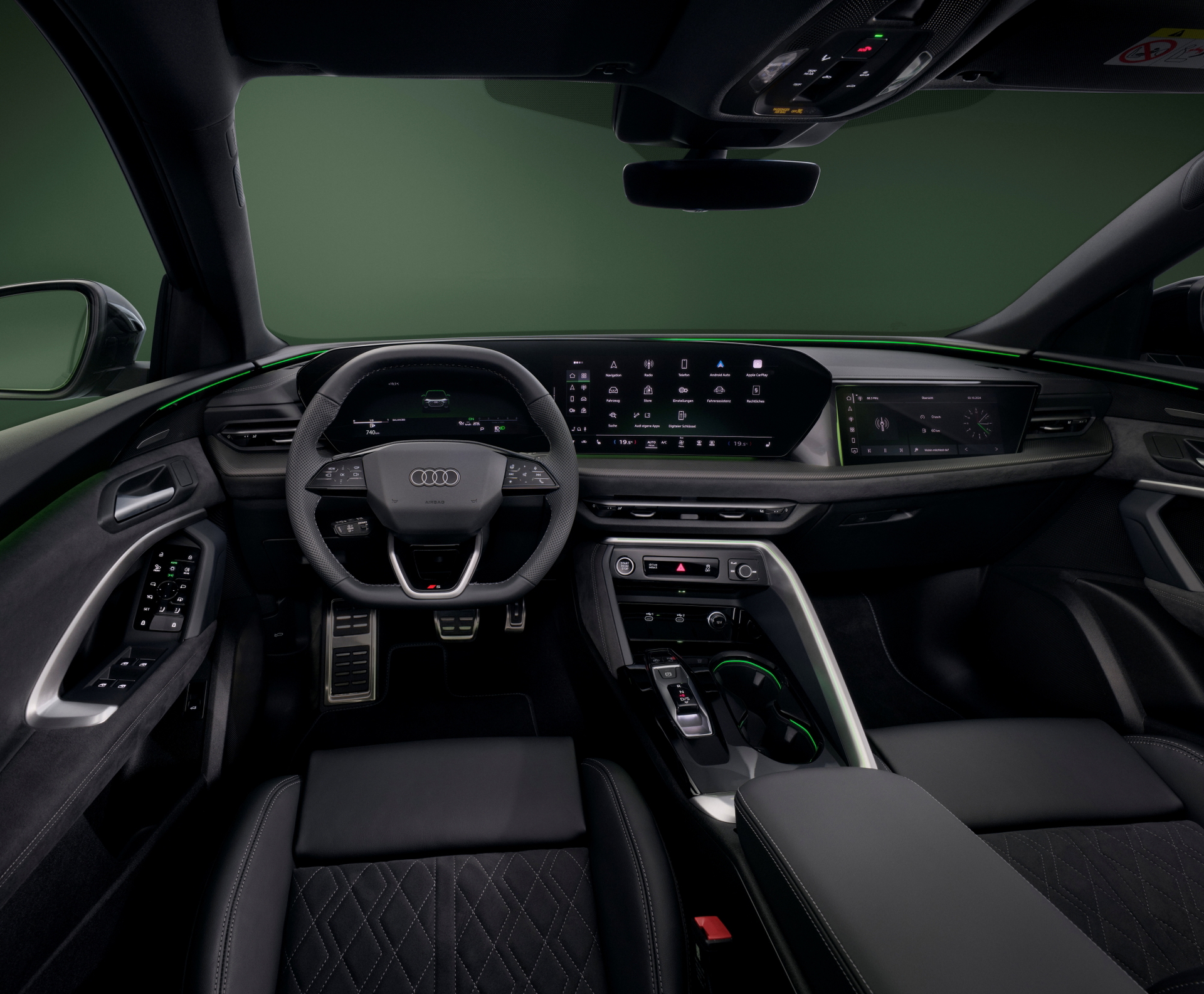 Vista del interior del Audi Q5 Sportback, destacando su calidad premium y tecnología avanzada.