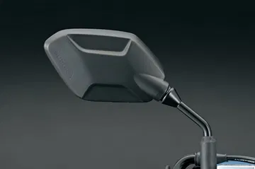 Retrovisor de la Suzuki DR-Z4SM, funcional y práctico para una conducción segura.