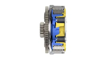 Vista lateral del motor, evidenciando su diseño y componentes.