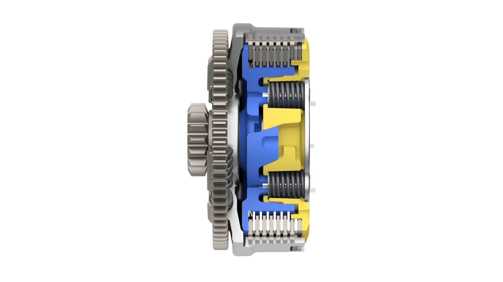 Vista lateral del motor, evidenciando su diseño y componentes.