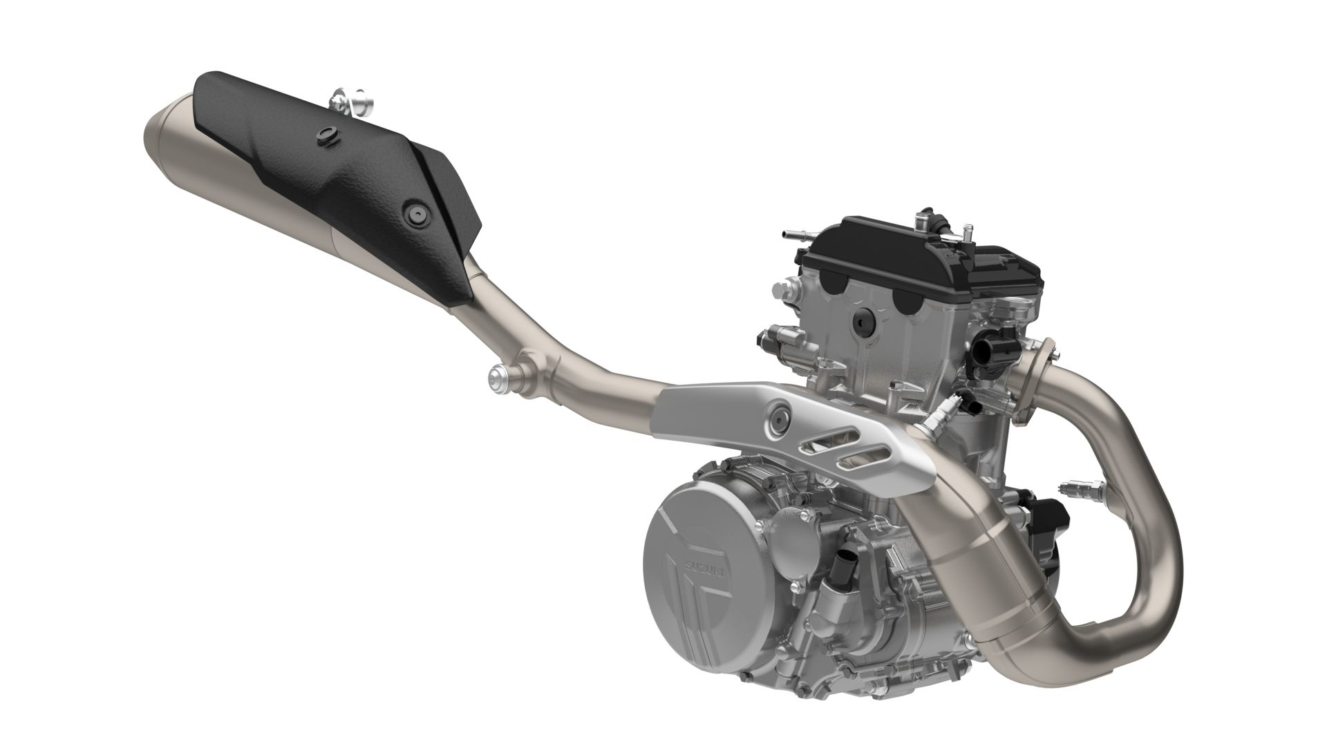 Motor de la Suzuki DR-Z4SM, compacto y potente para disfrutar al máximo.