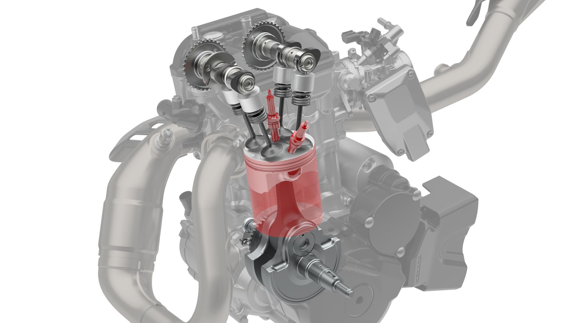 Motor de la SUZUKI DR-Z4SM, un diseño compacto y eficiente.