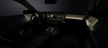 Interior futurista del DS, con un diseño minimalista y tecnología avanzada.