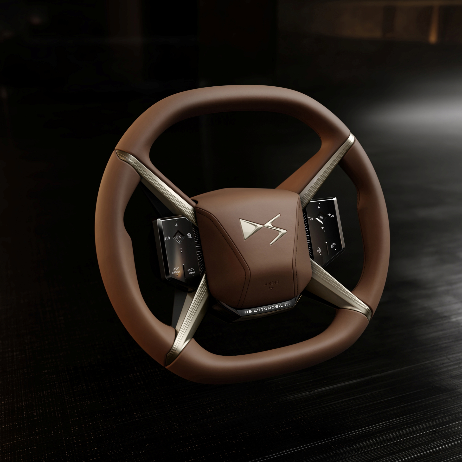 Volante del DS No8, con un diseño elegante y moderno.
