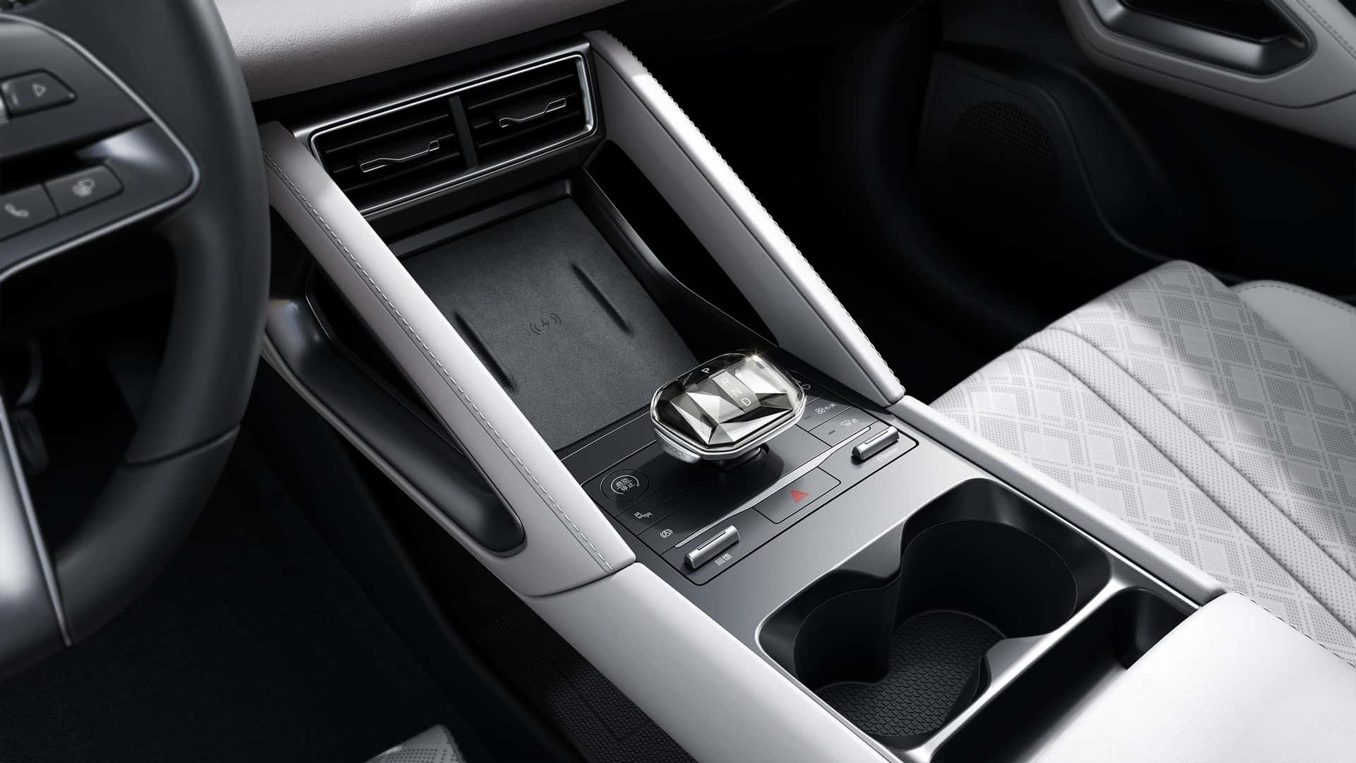 Vista del interior del BYD Atto 2, destacando consola y acabados.