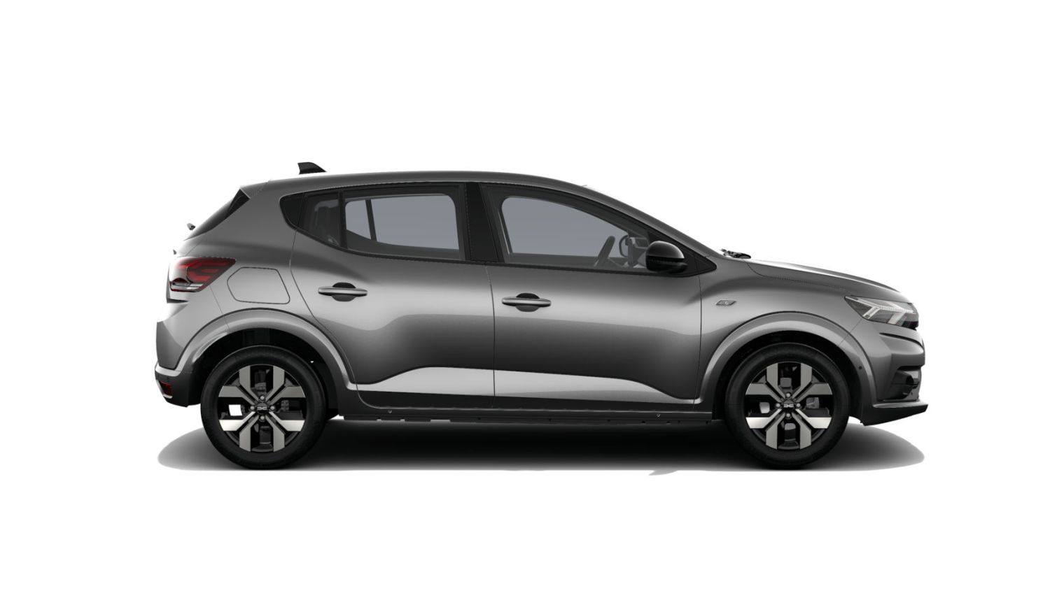 Vista lateral del Dacia Sandero, un modelo práctico y económico.