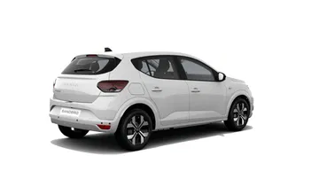 Vista lateral y trasera del Dacia Sandero, destacando su diseño funcional.
