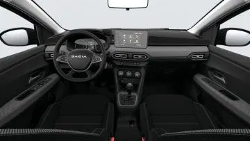 Interior del Dacia Sandero, con diseño funcional y tecnología accesible. Interior del Dacia Sandero, con diseño funcional y tecnología accesible.