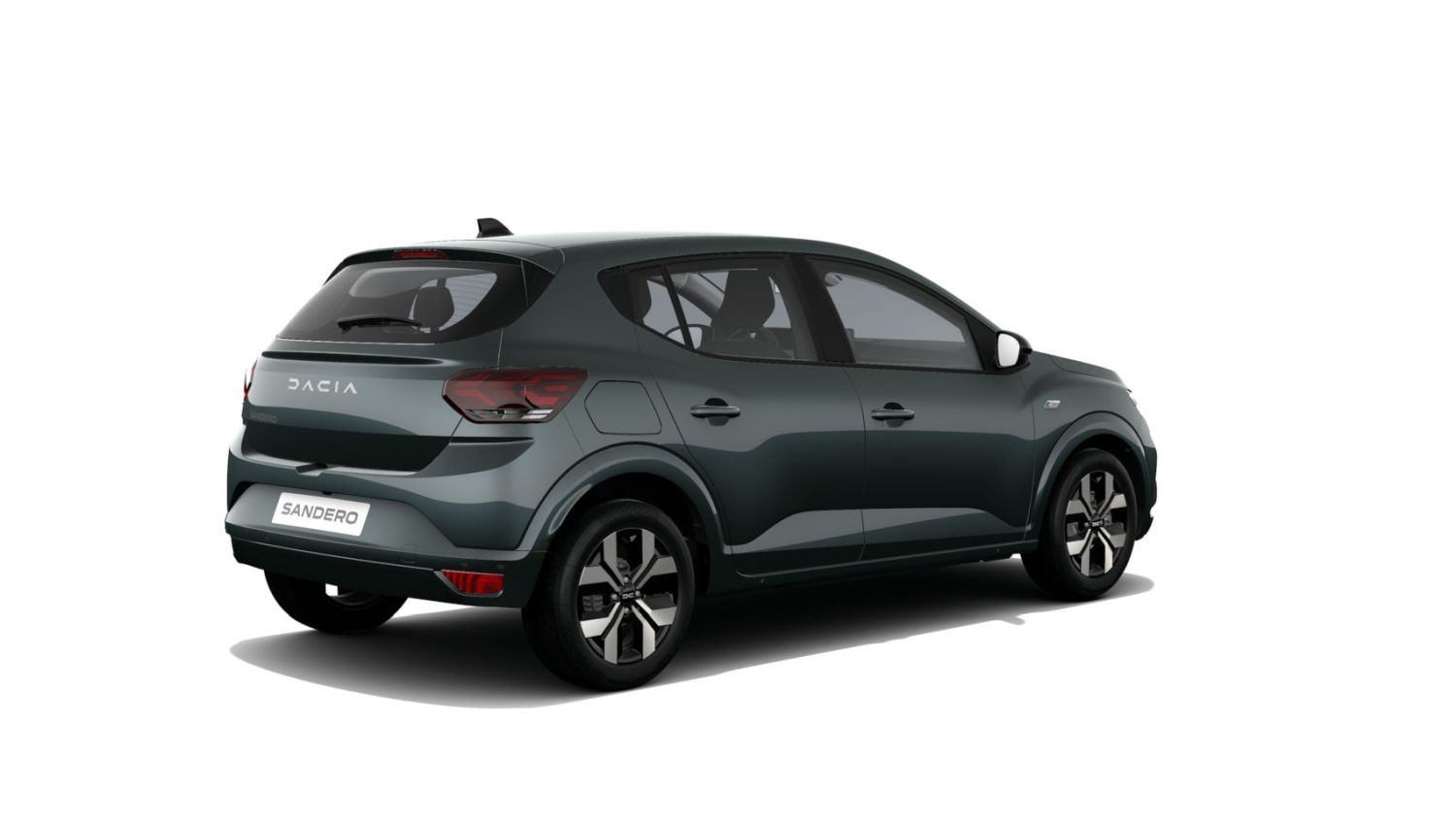 Vista trasera y lateral del Dacia Sandero, elegante y práctico. Ideal para la ciudad
