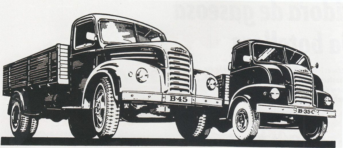 Dos icónicos modelos de la marca Ebro, representando la robustez del transporte español.