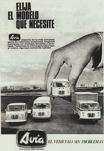 Publicidad del vehículo Auria, símbolo de calidad y versatilidad en España.