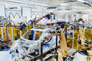 Ambiente de la planta de producción de Volkswagen en Wolfsburgo.