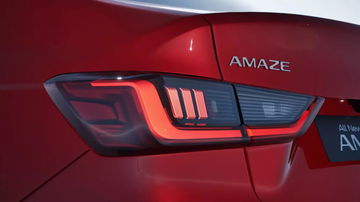 Diseño moderno en la parte trasera del Honda Amaze, destacando sus ópticas LED.