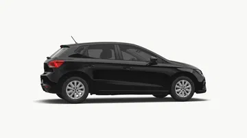 Vista lateral del nuevo Seat Ibiza, destacando su diseño moderno y aerodinámico.