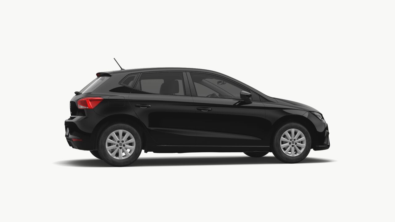 Vista lateral del nuevo Seat Ibiza, destacando su diseño moderno y aerodinámico.