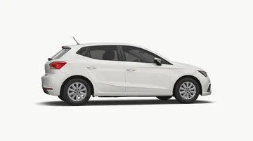 Vista lateral del nuevo SEAT Ibiza, destaca por su diseño elegante y aerodinámico.