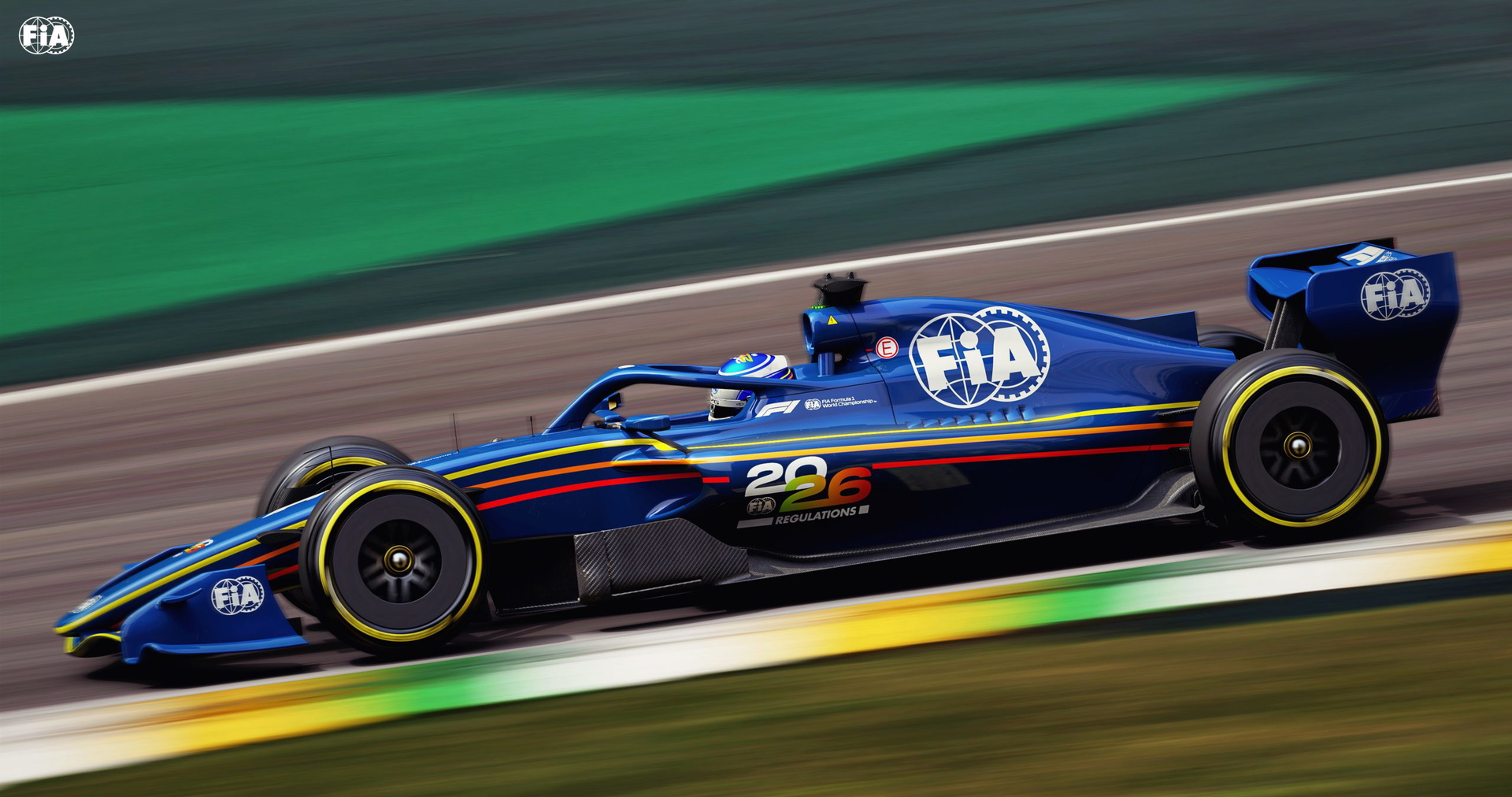 Monoplaza de F1 2026 destacando sus líneas aerodinámicas y colores distintivos.