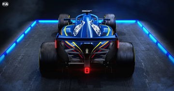 Vista trasera del monoplaza F1 de 2026, destacando su diseño aerodinámico.