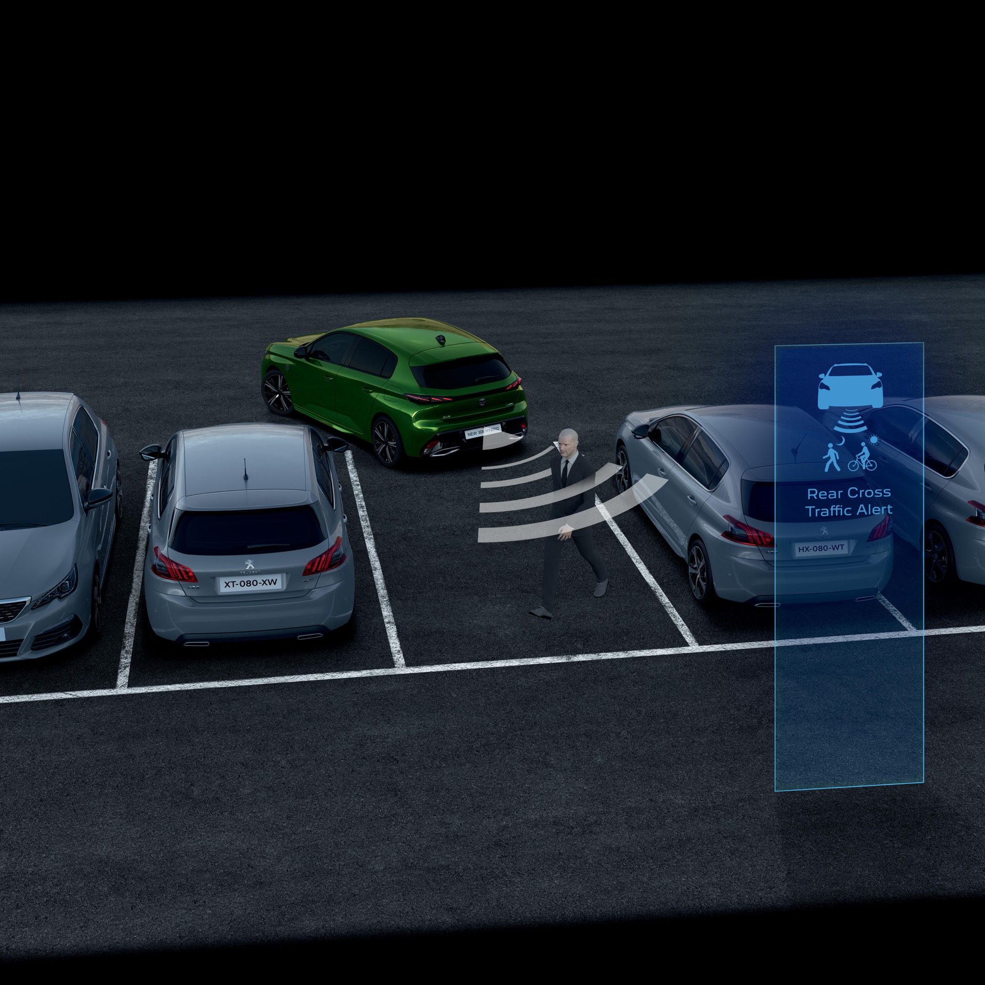 Sistema de asistencia al aparcamiento del Peugeot 308 SW 2024.