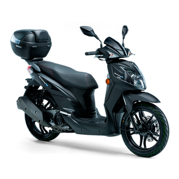 Scooter de 125 con rueda alta, ideal para la ciudad y cómodo para viajes cortos.