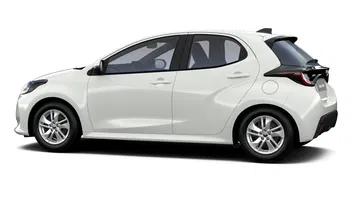 Vista lateral del Toyota Yaris Business Plus, destacando su diseño moderno y eficiente.