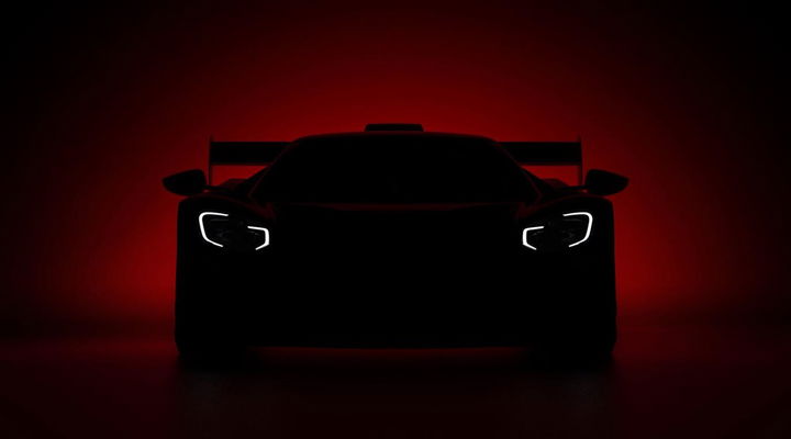 Vista delantera del nuevo Ford GT Multimatic R, con un diseño agresivo y luces distintivas.