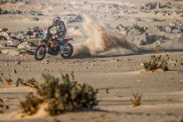 Edgar Canet (ESP) for Bas World Ktm Racing Team races during stage 9 of Rally Dakar 2025 from RIYADH to HARADH, Saudi Arabia on January 14, 2025. // Flavien Duhamel / Red Bull Content Pool // SI202501140044 // Usage for editorial use only //