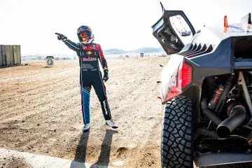 Mattias Ekstrom (SWE) (SWE) of Ford M-Sport is seen at the refueling stop during stage 08 of Rally Dakar 2025 from Al Duwadimi to Riyad, Saudi Arabia on January 13, 2025 // Marcelo Maragni / Red Bull Content Pool // SI202501130808 // Usage for editorial use only //