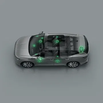 Vista del interior del Skoda Enyaq 2025, destacando su diseño moderno y tecnológico.