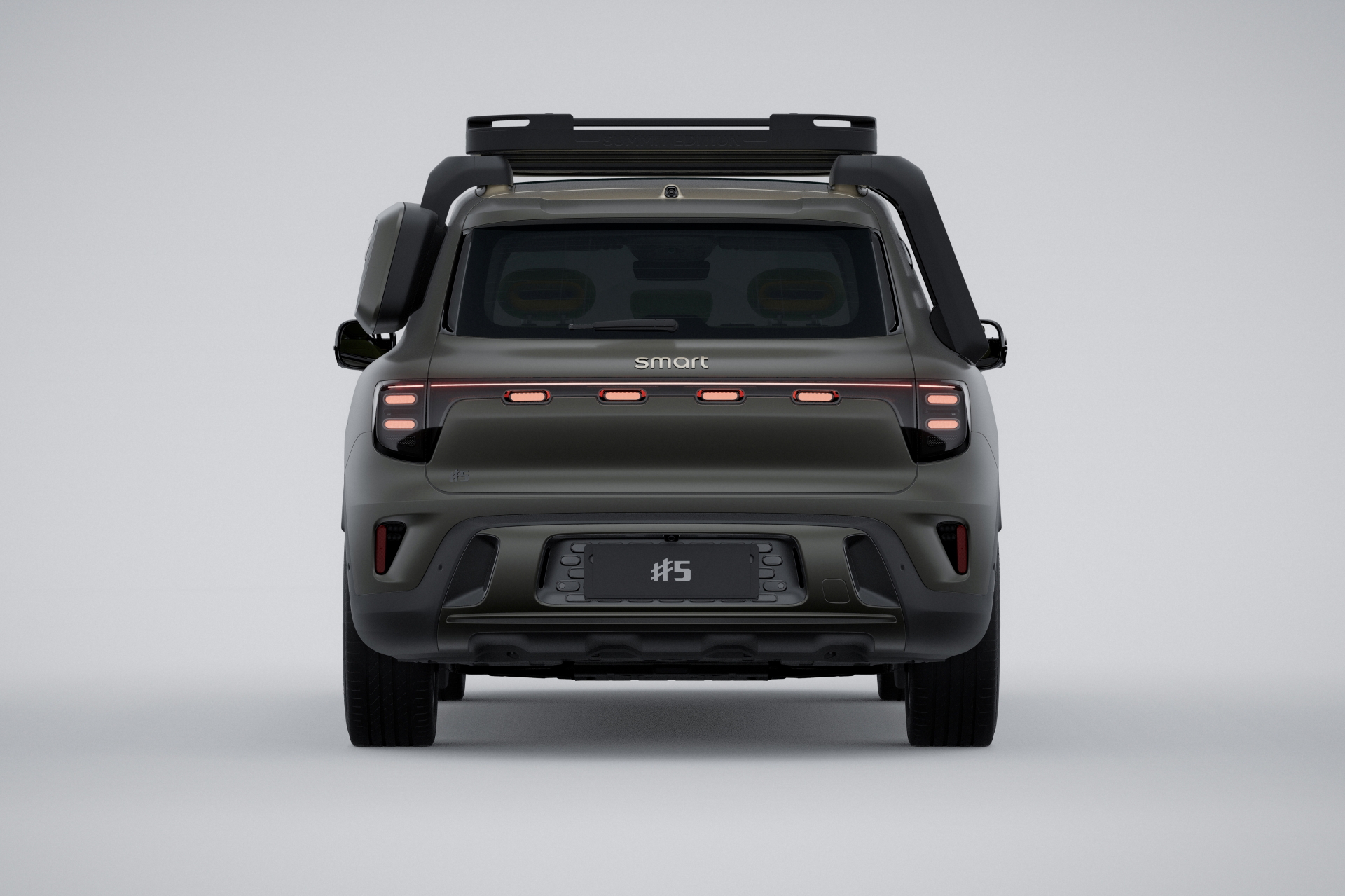 Vista trasera y lateral del Smart 5 Summit Edition 2025, un SUV con estilo.