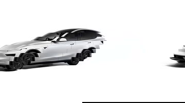 Vista lateral del Tesla Model Y 2025, con diseño aerodinámico y moderno.