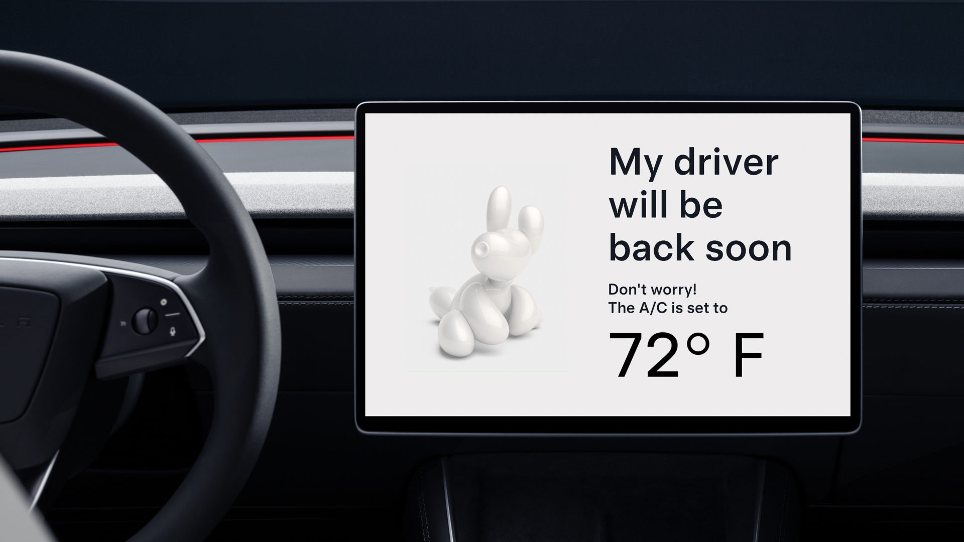 Pantalla central del Tesla Model Y 2025 mostrando estado de confort.