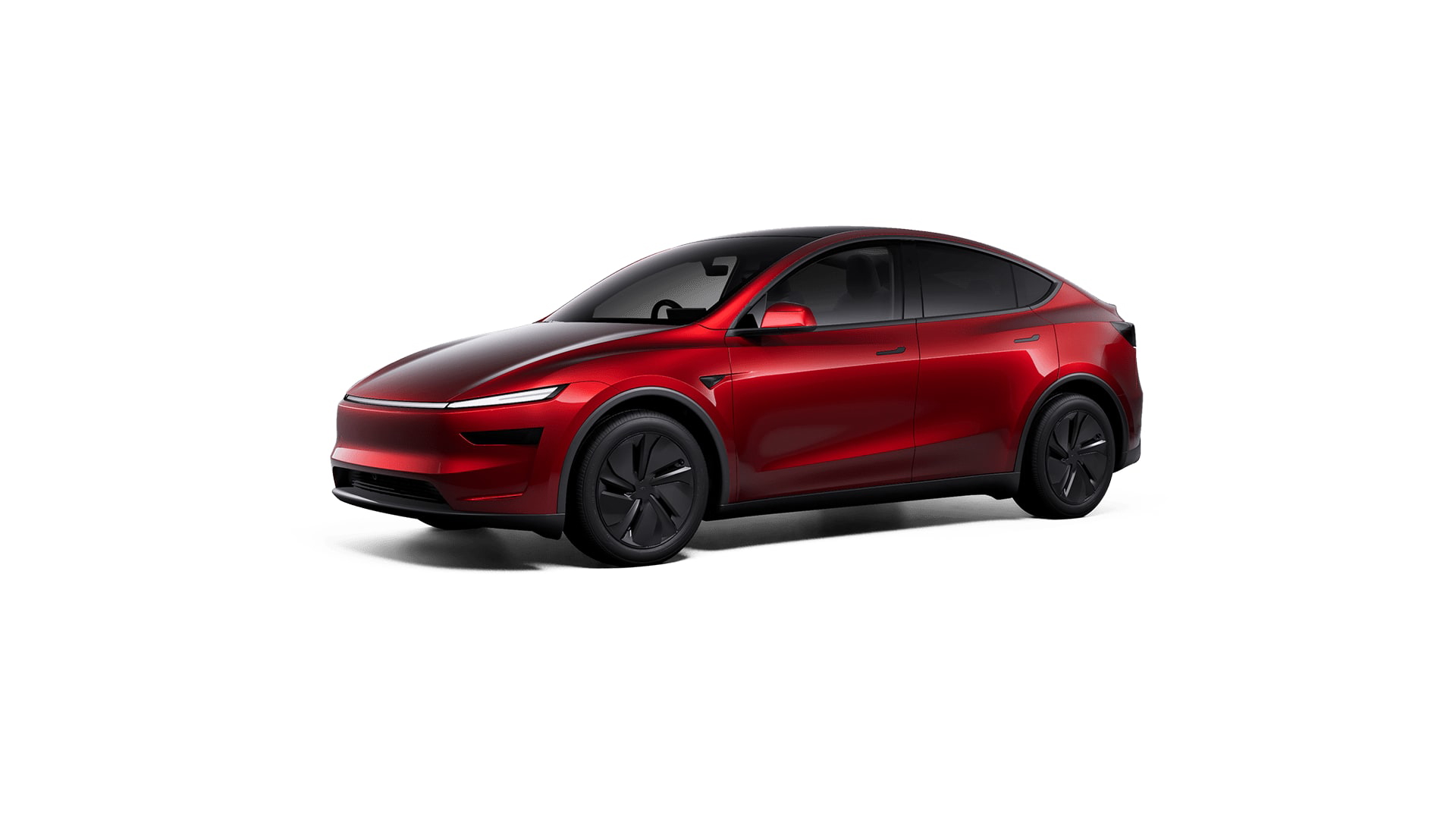 Vista lateral del Tesla Model Y 2025, mostrando su diseño aerodinámico y moderno.