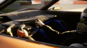 Vista del interior del Toyota FT-Se, donde se aprecia la disposición del volante y los asientos deportivos.