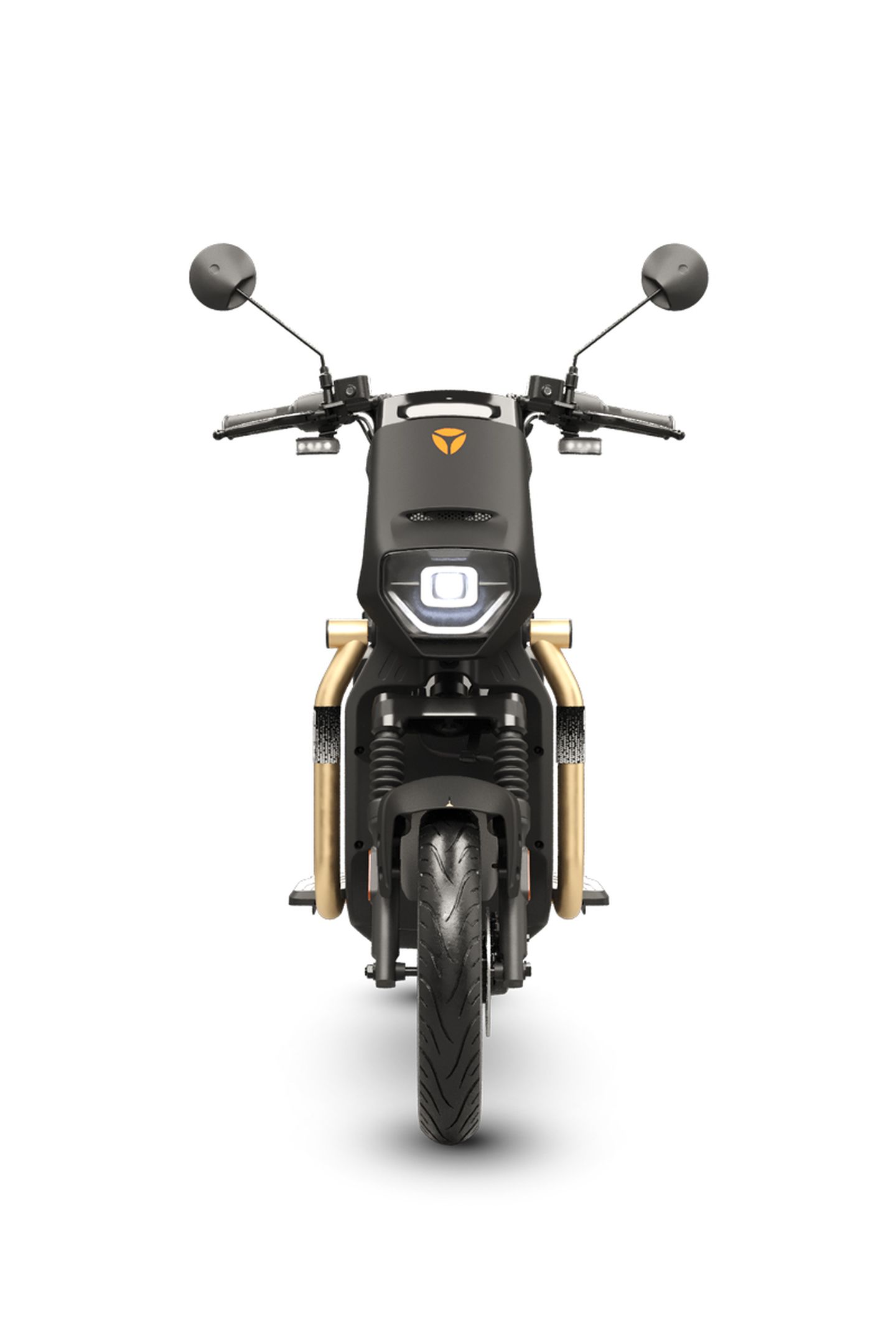 Vista frontal del YADEA GFX 2025, muestra su diseño moderno y práctico.