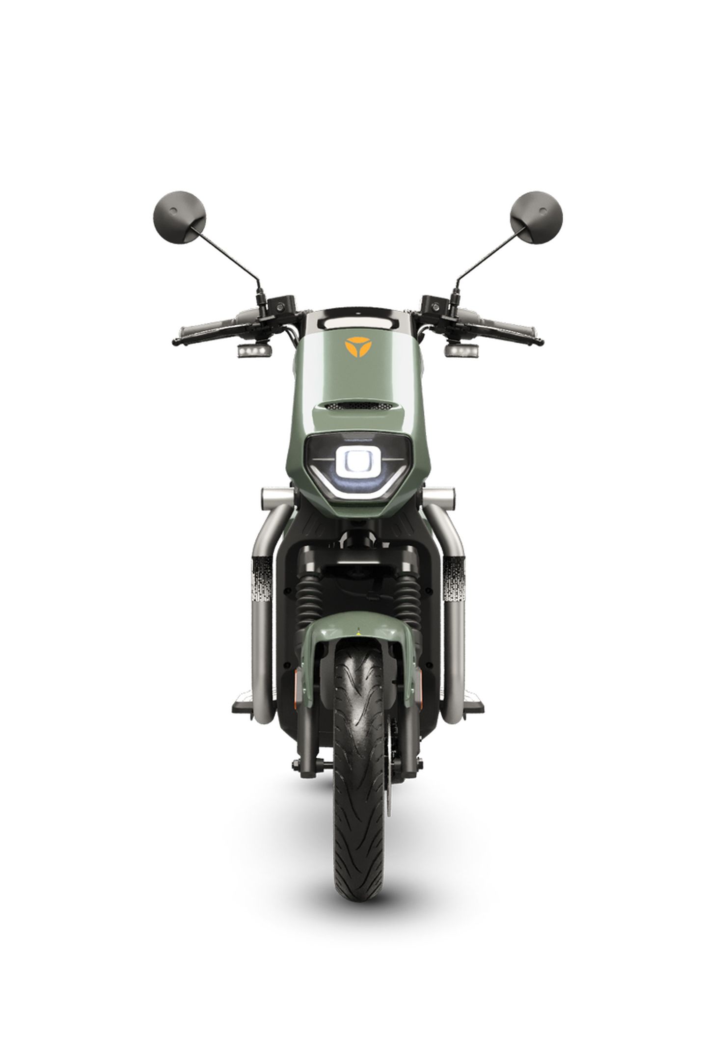 Vista frontal del YADEA GFX 2025, ideal para la movilidad urbana.