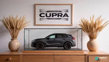 Vista lateral del Cupra Terramar, destacando su diseño deportivo y elegante.