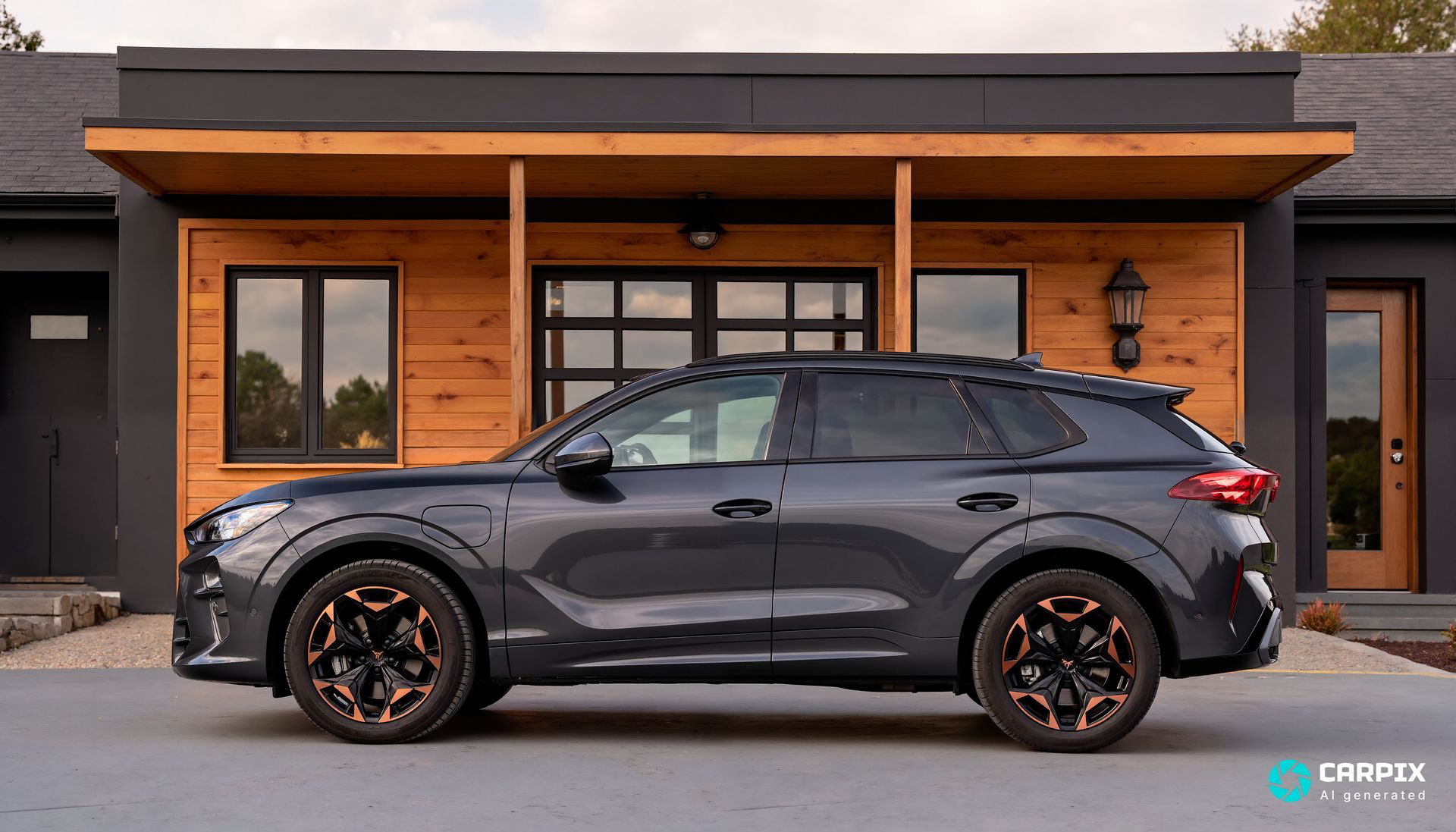 Vista lateral del Cupra Terramar, elegante y deportivo.