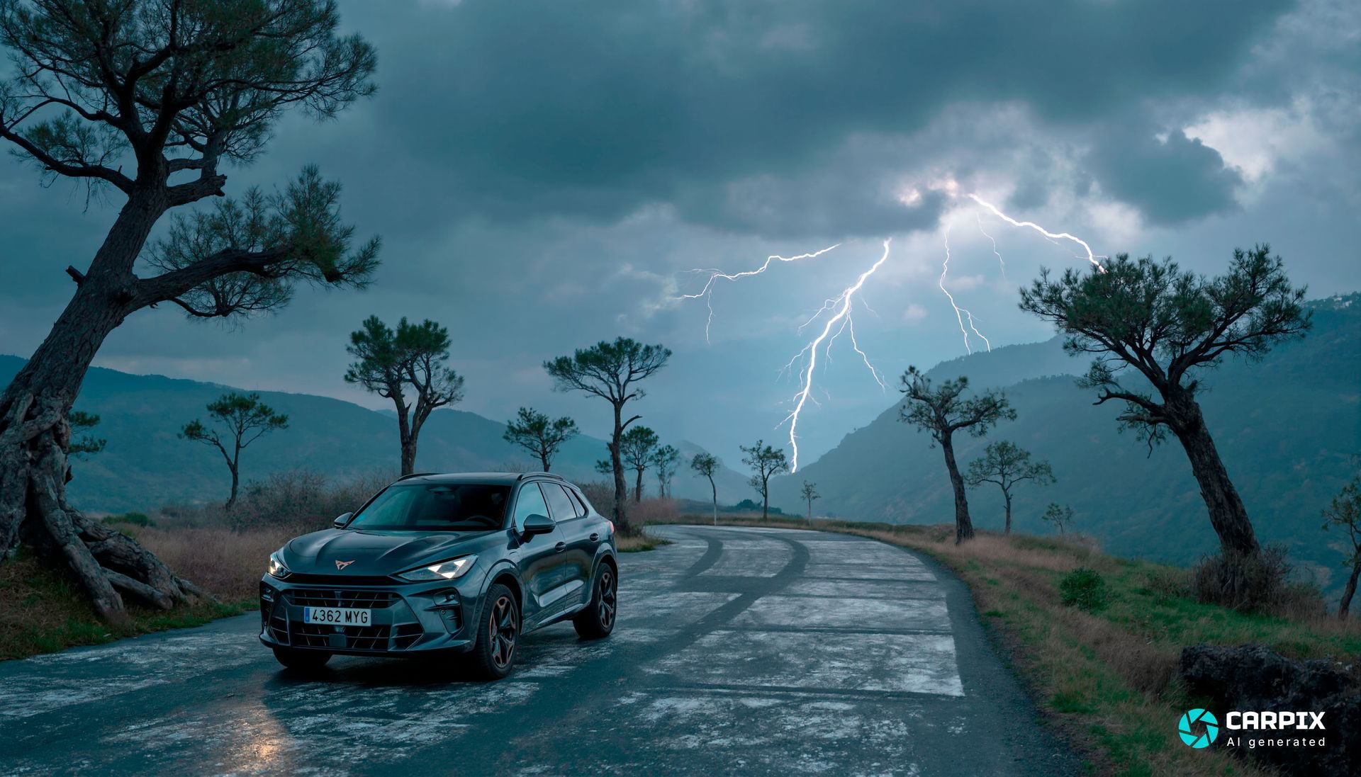 El Cupra Terramar destaca por su diseño audaz y deportivo en un entorno natural impresionante.