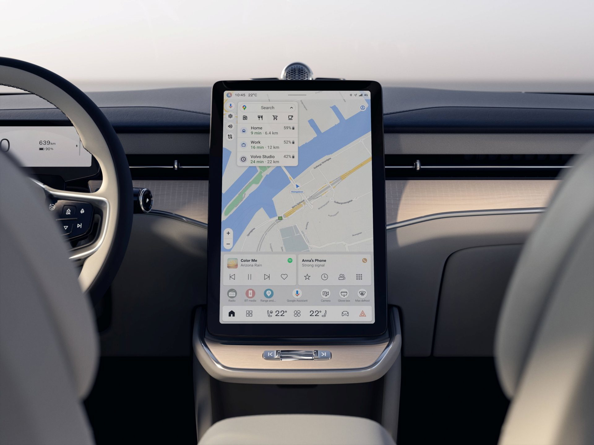 Detalle del innovador sistema de infoentretenimiento del Volvo ES90.