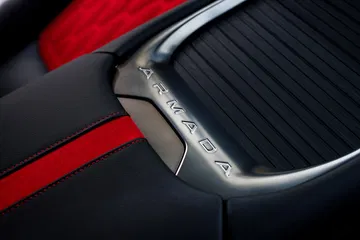 Detalle del interior de los asientos del Nissan Armada Nismo 2026.