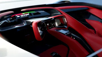 Interior del Corvette 2025 destaca por su diseño audaz y tecnología avanzada.
