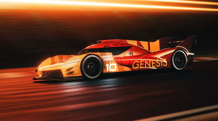 El Genesis GMR-001 destaca por su diseño aerodinámico y colores vibrantes.