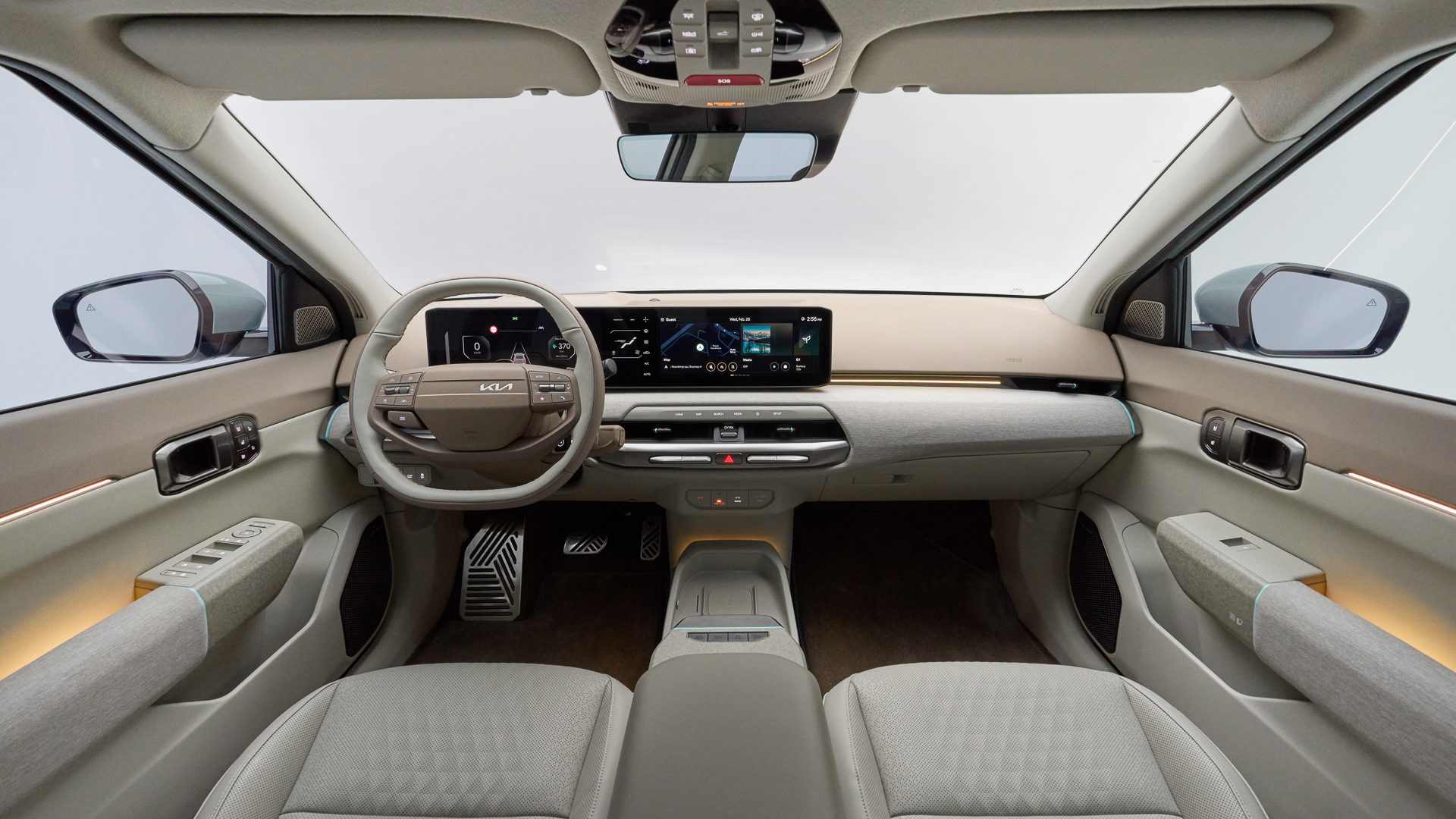 Interior del Kia EV4 2025, destaca por su diseño moderno y amplio espacio.