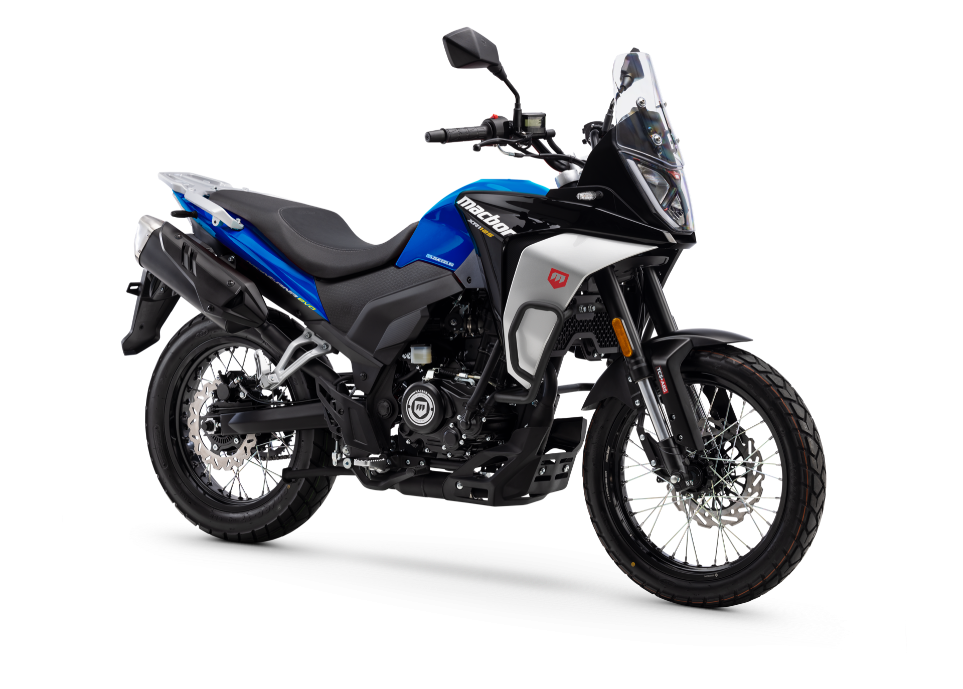 La Macbor Montana XR1 EVO destaca por su diseño aventurero y deportivo, preparada para cualquier terreno.