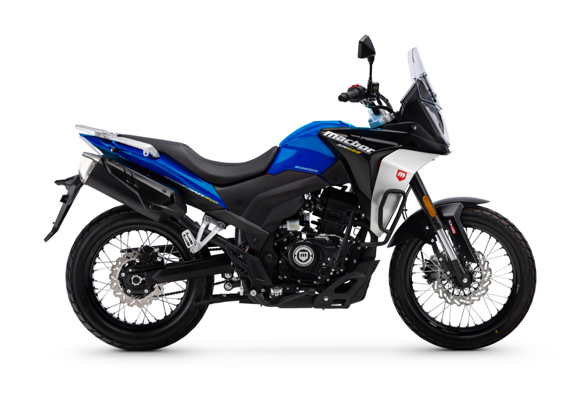 Vista lateral de la Macbor Montana XR1 EVO, destacando su diseño moderno y robusto.