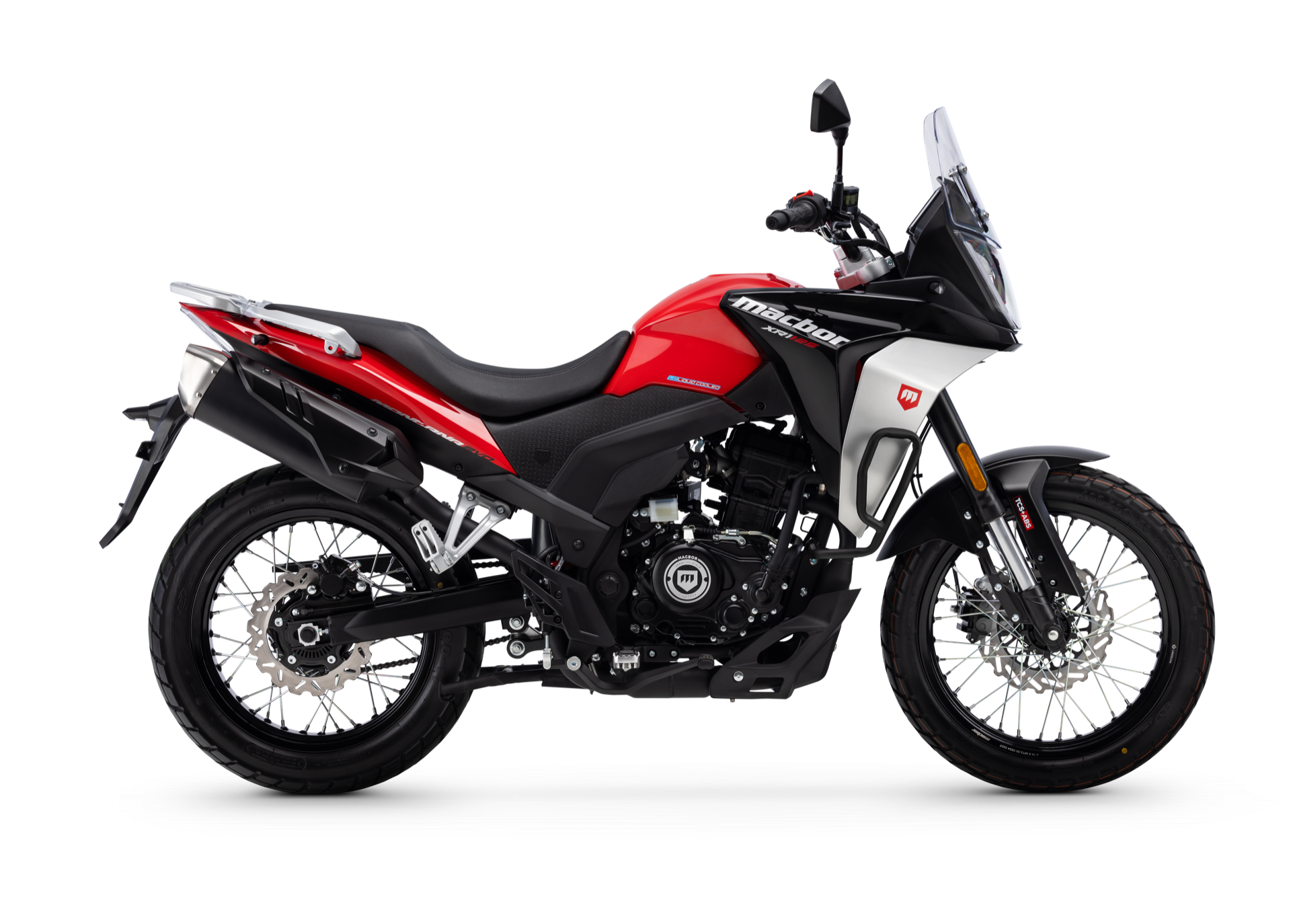 Vista lateral de la Macbor Montana XR1 EVO, diseñada para el trail.