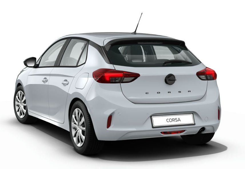 Vista trasera y lateral del Opel Corsa, moderno y compacto, ideal para la ciudad.
