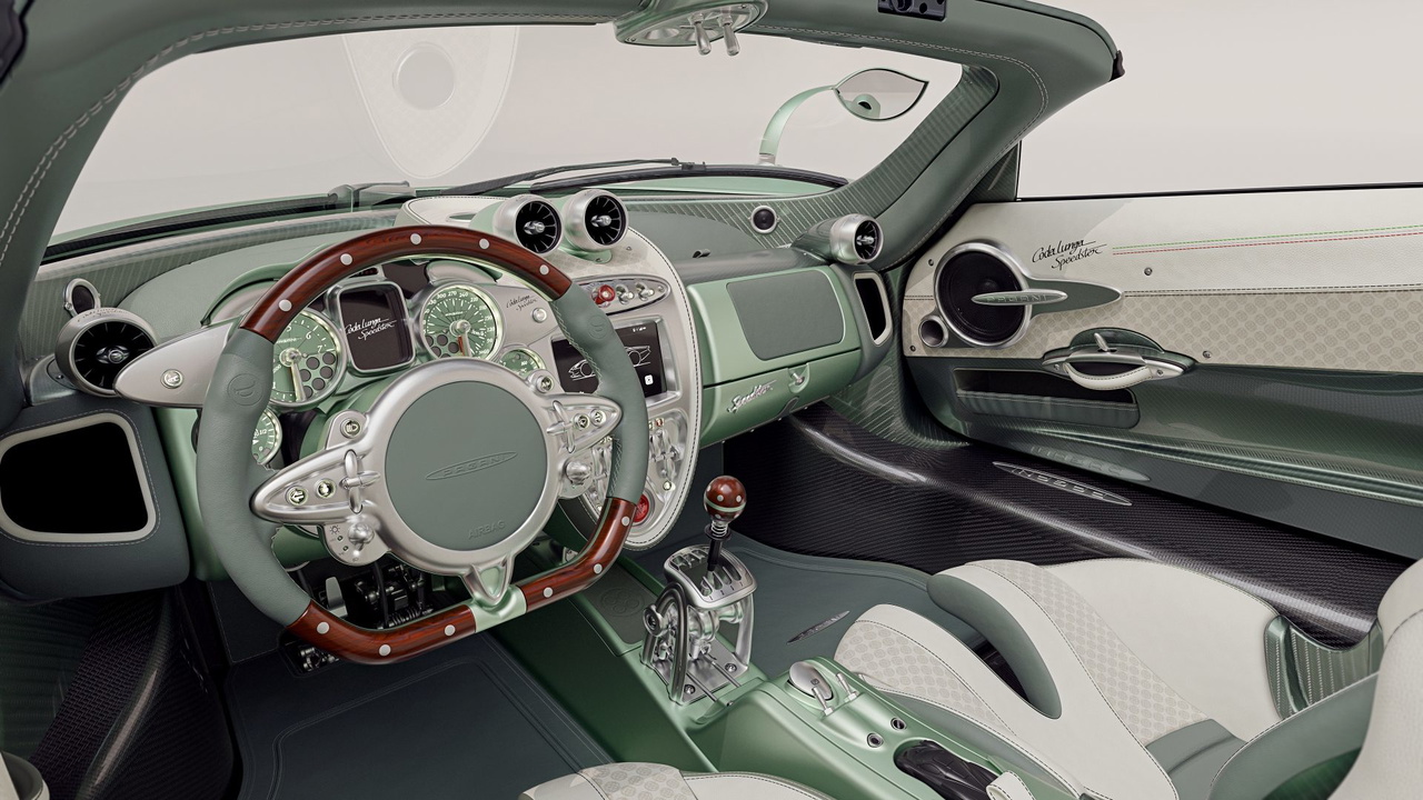 Interior del Pagani Huayra Codalunga Speedster, un lujo exclusivo.
